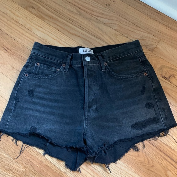 Agolde black jean shorts - Picture 1 of 3